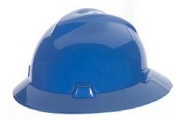 MSA FULL BRIM HELMET BLUE COLOR from GULF SAFETY EQUIPS TRADING LLC