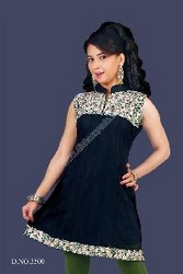 BLACK NET EMBROIDERED TUNIC in UAE