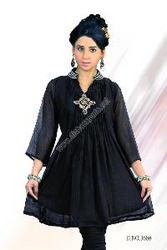 DEEP BLUE SYNTHETIC EMBROIDERED TUNIC in Saudi