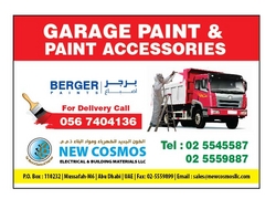 GARAGE PAINT SUPPLIERS IN ABU DHABI from NEW COSMOS ELECTRICAL & BUILDING MATERIALS - L L C