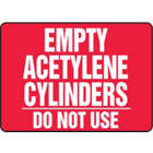 ACCUFORM SIGNS Empty Acetylene Cylind Do Not Use from WORLD WIDE DISTRIBUTION FZE