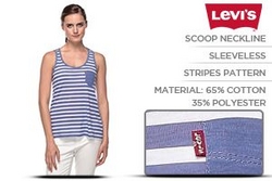 Levi's Slim Fit Sleeveless Tanks For Women - Large