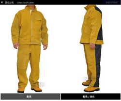 Cowhide welding clothing, arc and flame resistant