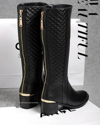 Winter high-leg leather boots