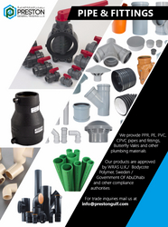 PIPES AND PIPE FITTINGS OF PLASTIC from PRESTON GENERAL TRADING LLC