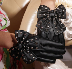 Winter Lady Rivets Butterfly Leather Gloves from FINECO GENERAL TRADING LLC UAE