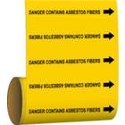 BRADY Danger Contains Asbestos Fibers Pipe Marker