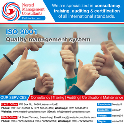 IS0 9001 Certification in UAE from NESTED MANAGEMENT CONSULTANTS