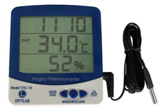 Digital Thermo Hygrometer with clock & probe from AVI-CHEM