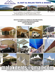 Car Parking Shades Sail Suppliers in UAE from BAIT AL MALAKI TENTS AND SHADES