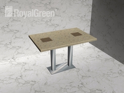 SS table leg with korean marble top from EURO RUBBER AND STEEL