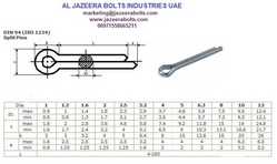 SPLIT PIN SUPPLIERS IN UAE from AL JAZEERA BOLTS INDUSTRIES LLC