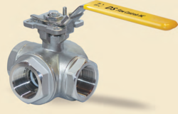 3 WAY FULL PORT THREADED END BALL VALVE from BRIGHT FUTURE INT. SANITARYWARE TRADING
