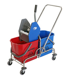 double bucket trolley with wringer from ADEX INTL