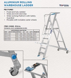 Rolling Warehouse Aluminium Ladder In Dubai from AL BAWADI METAL INDUSTRIES LLC