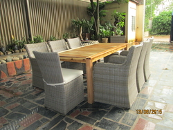 Poly rattan dining set from AD FURNITURE CORP