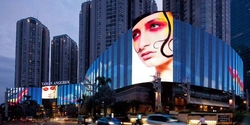 LED Media Facade Screen,Architecture Flexible Transparent LED Mesh Display, LED Curtain for building facades