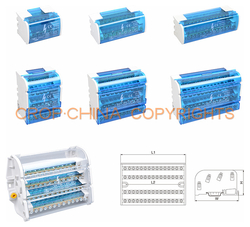 terminal box junction box with terminal block din rail copper busbar from YUEQING CROP TRADING CO.,LTD