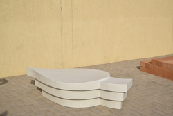 Cast Stone Leaf Bench manufacturer in UAE from DUCON BUILDING MATERIALS LLC
