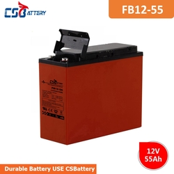 CSBattery 12V 55Ah rechargeable AGM Battery for UPS/Telecom/power/Golf-car/solar-storage/submersible-Pumps/forklift 							