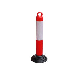  80cm Reflective Traffic Safety Warning Post Spring Post with Black Base
