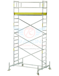 SCAFFOLDING MOBILE TOWER WITH CHASSIS BEAMS