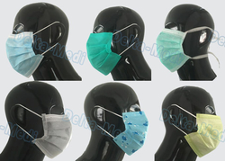 Delta-Medi 3 Ply Non Woven Earloop Disposable Face Mask Blue Color For Doctor / Patient from SHANDONG DELTA-MEDI CO., LTD