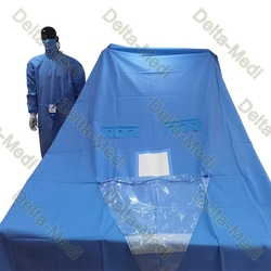 Delta-Medi Neurosurgery Disposable Surgical Drapes For Craniotomy With Fenestration Incise Film