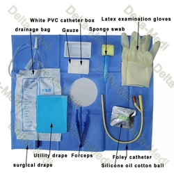 Delta-Medi Clinic Urethral Catheter Kit With Drainage Bag Foley Catheter Catheter Box from SHANDONG DELTA-MEDI CO., LTD