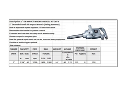 IMPACT WRENCH. MODEL : AT-285-6. BRAND : T ...