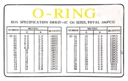 O Ring NBR HT ORKIT-5C 386pcs 30sizes 5C01-5C30 Yellow-All Size Available from REDFORT INTERNATIONAL 