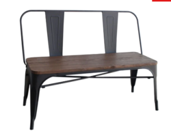 INDUSTRIAL BENCH CHAIR CHAIR WITH SOLID WOOD SEAT  from EBARZA FURNITURE