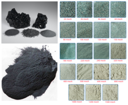 Green and black Granular silicon carbide and silicon carbide powder from HEBEI ZHUOSHAO ENVIRONMENTAL TECHNOLOGY CO., LTD
