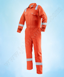 COTTON COVERALL WITH HIVIS SILVER REFLECTIVE TAPES from JOHNSON TRADING