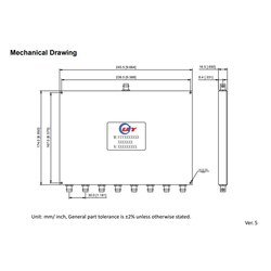 VHF UHF Band 136 to 480MHz RF 8 Way Power Divider