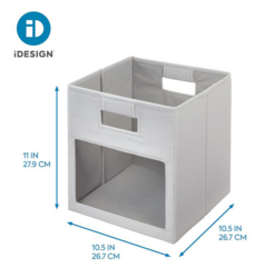 Interdesign Evie View Front Storage Box, Grey