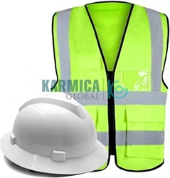 Safety Vest and Helmet from KARMICA GLOBAL