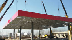 SAFS steel structure space frame gas station roof canopy