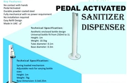 PEDAL ACTIVATED SANITIZER DISPENSER DEALER IN MUSSAFAH , ABUDHABI , UAE from BUILDING MATERIALS TRADING