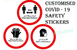 CUSTOMISED COVID-19 SAFETY STICKERS DEALER IN MUSSAFAH , ABUDHABI , UAE