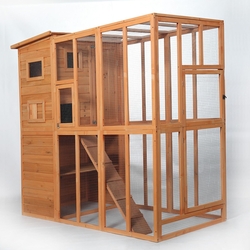 WOODEN CAT HOUSE SHELTER CAGE from MELODY TECHNICAL SERVICE LLC