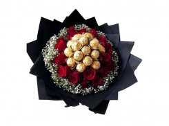 Flower Bouquet with Chocolates from DUBAI GARDEN CENTRE
