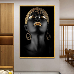 African female oil painting living room decoration 3D wall art poster