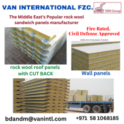 mineral wool / rock wool  insulated sandwich panels from VAN INTERNATIONAL FZC.