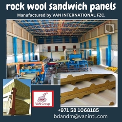 Civil defense approved rock wool sandwich panels in the UAE/ Sharjah/ Umm al Quwain/ Dubai/Abu Dhabi from VAN INTERNATIONAL FZC.