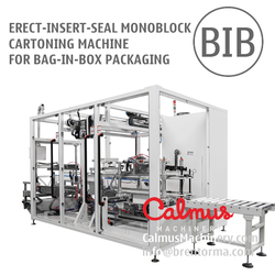 Monoblock Cartoning Machine for Bag-in-Box Packaging from CALMUS MACHINERY (SHENZHEN) CO., LTD.