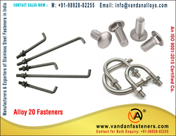 Alloy 20 Bolts manufacturers exporters suppliers stockist in India Mumbai +91-9892882255 https://www.vandanfasteners.com