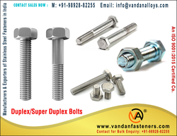 Duplex Bolts manufacturers exporters suppliers stockist in India Mumbai +91-9892882255 https://www.vandanfasteners.com