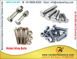 Nickel Alloy Bolts manufacturers exporters suppliers stockist in India Mumbai +91-9892882255 https://www.vandanfasteners.com