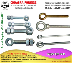 Forged, Tbolts, Eye Bolts, Timber Bolts, Field Gate Hardware , Socket Bolts , Hourse shoe, Manufacturers Exporters in india punjab ludhiana  +91-9814044427 https://www.eyeboltindia.com from CHHABRA FORGINGS